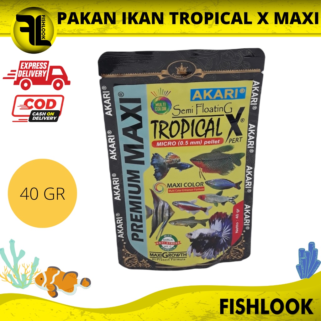 AKARI 40gr Tropical X XPERT Premium Maxi Makanan Ikan Hias