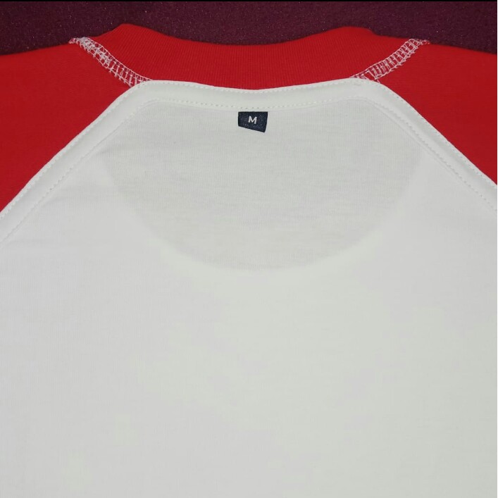 Kaos Polos Raglan - Kaos Raglan Lengan Pendek | Kaos Raglan Merah Putih | BISA CUSTOM SABLON