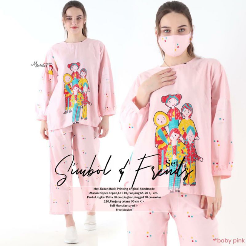 SIMBOK JAMU SET SETELAN BATIK KARAKTER MBOK JAMU