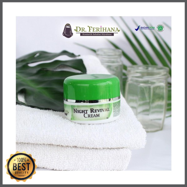 DR FERIHANA NIGHT REVIVAL CREAM 10gr UNTUK memudarkan bekas jerawat melembabkan Melembutkan menguran