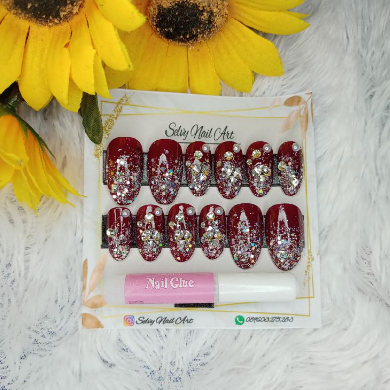 Kuku Palsu Wedding 3D / Kupal wedding / Kupal Maroon