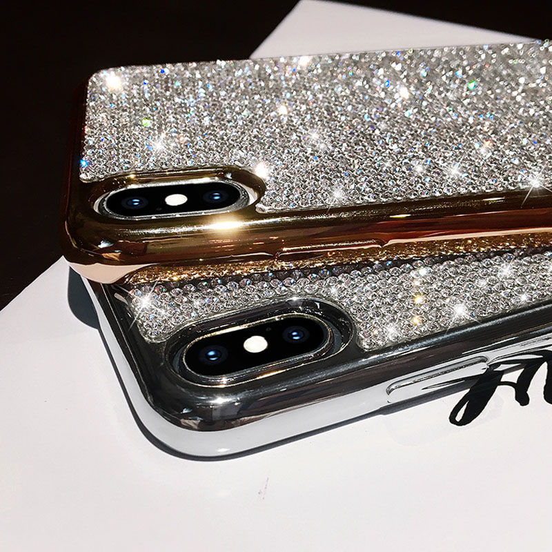 iphone berlian flash berlian kasus Rhinestone Bling Diamond Glitter Case for iphone 11 pro max X XS XR XSMax XS 7 8 Plus 6 6S Soft Silicone TPU Sexy Girly Protector Back Cover