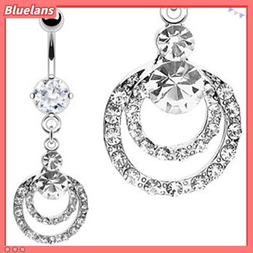 Cincin Tindik Pusar Model Menjuntai Aksen Berlian Imitasi Untuk Wanita