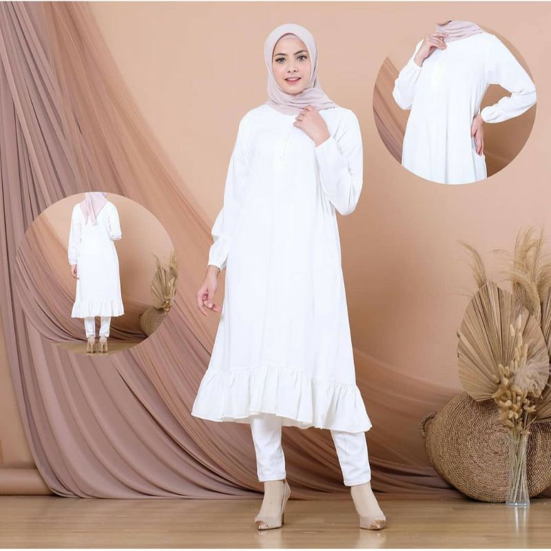 Tunik Import Terbaru 2021 Premium Putih Hitam Polos Bangkok Busui Kekinian Atasan Murah Big size