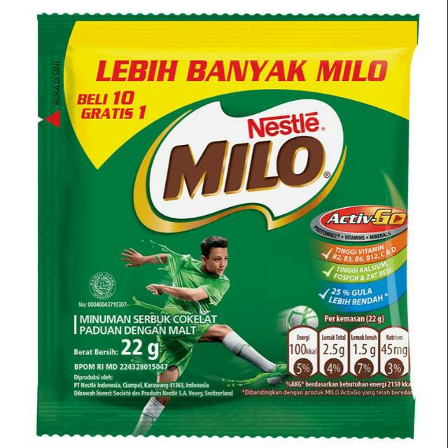 

Milo renteng (1 renteng berisi 10sachet / 1 renteng berisi 11sachet)