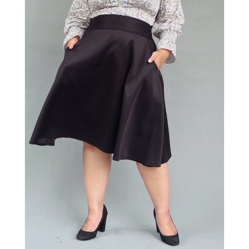 Rok Pendek Polos Midi Skirt / Rok Pendek Scuba