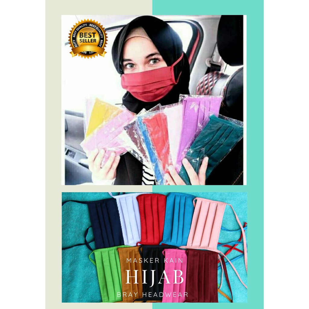  MASKER  KAIN  HIJAB TALI SAMBUNG  HEADLOOP PREMIUM TERMURAH 