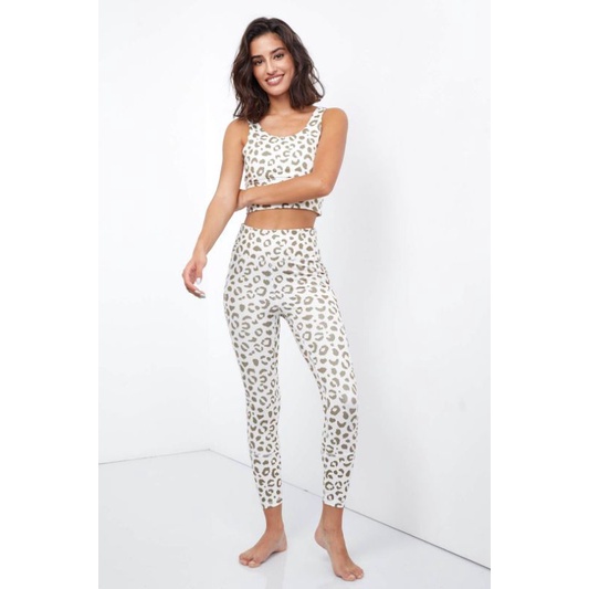 X by Gottex white leopard skin legging