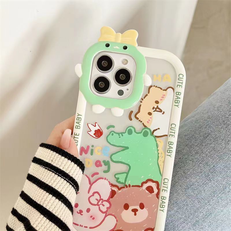 Case Lensa Tahan Banting Motif Beruang Dinosaurus Untuk Iphone 13 12 Pro Max X 11 XR