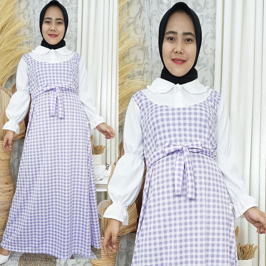 DRESS YUNA GAMIS BUSUI KOTAK KOREA GL FASHION