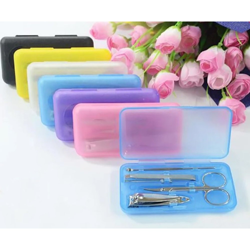 Set Lengkap 4in1 Shude Box Menicure Pedicure Manicure / Gunting Kuku Pinset Pembersih Telinga