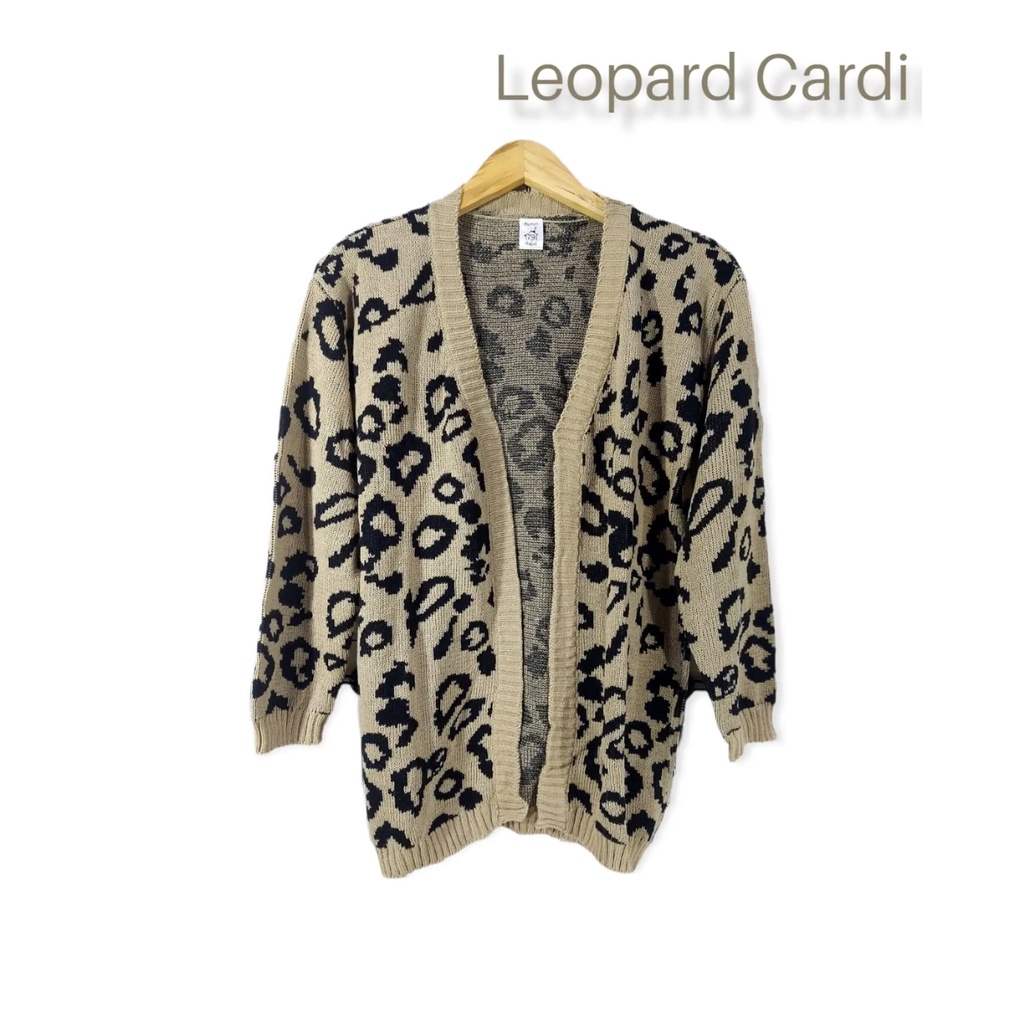 [PREMIUM] KNIT CARDI CARDIGAN RAJUT CHEETAH LEOPARD VINTAGE