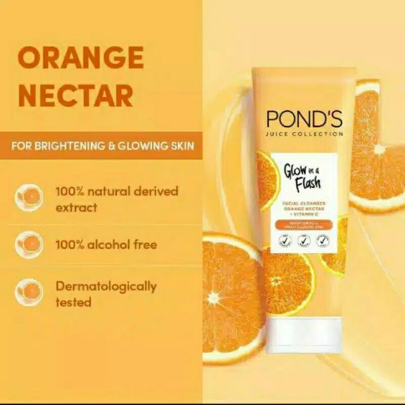 pond's Glow In A Flash Juice Collection Facial Wash 90Gr