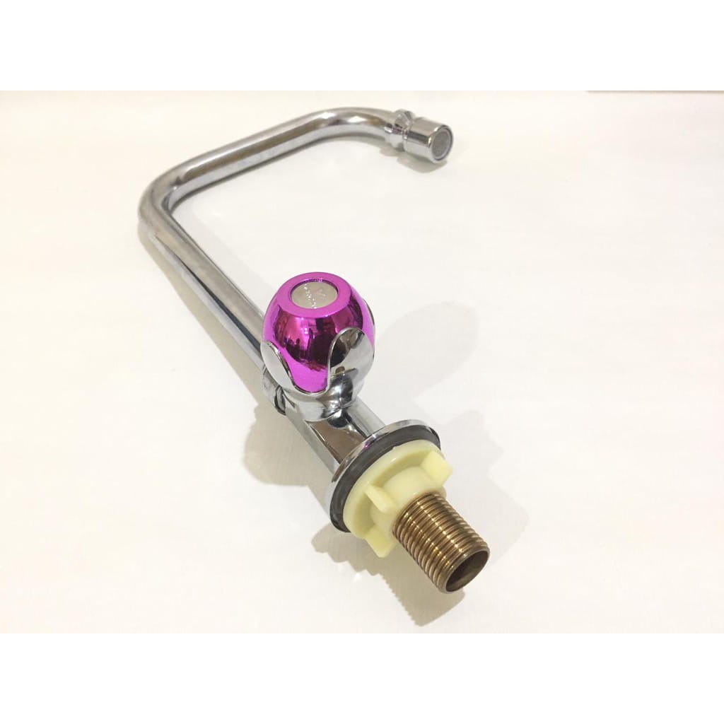 Kran Cuci Piring Kran Sink Meja/Tanam Spout Bulat {L} Stainless 1/2Inch Pegangan Bulat Warna