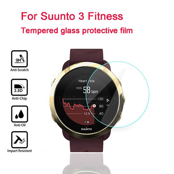 Tempered glass SUUNTO 3 FITNESS watch anti gores screen guard kaca