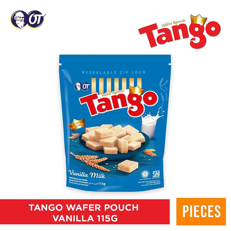 

TANGO Vanilla Milk Wafer - Wafer Kotak Rasa Susu Vanila 100g Pouch