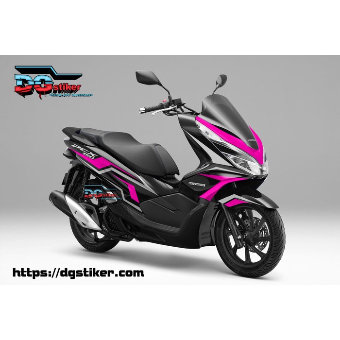 Stiker Modifikasi Pcx Lokal Hitam pink tajam