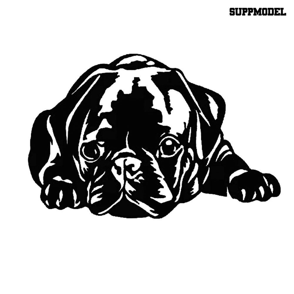 Stiker Reflektif Motif Anjing Pug Lucu Untuk Dekorasi Body / Jendela Mobil