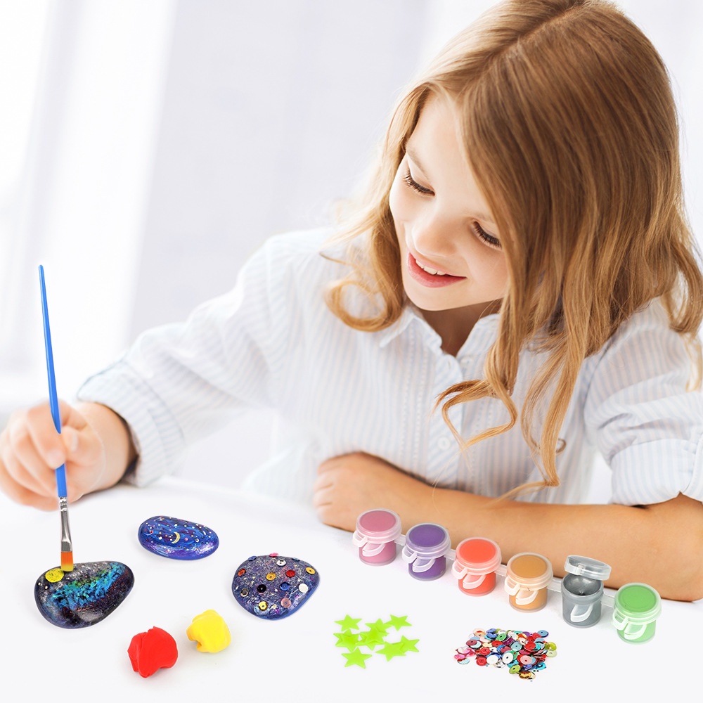 Milky Way Stone Painting Set Mainan Lukis 3D Edukasi Mewarnai