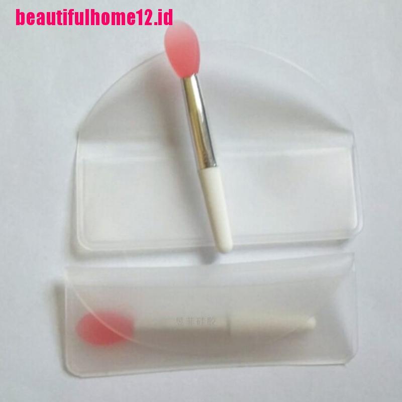 Brush Masker Bibir Kepala Ganda Bahan Silikon Untuk Alat Kecantikan