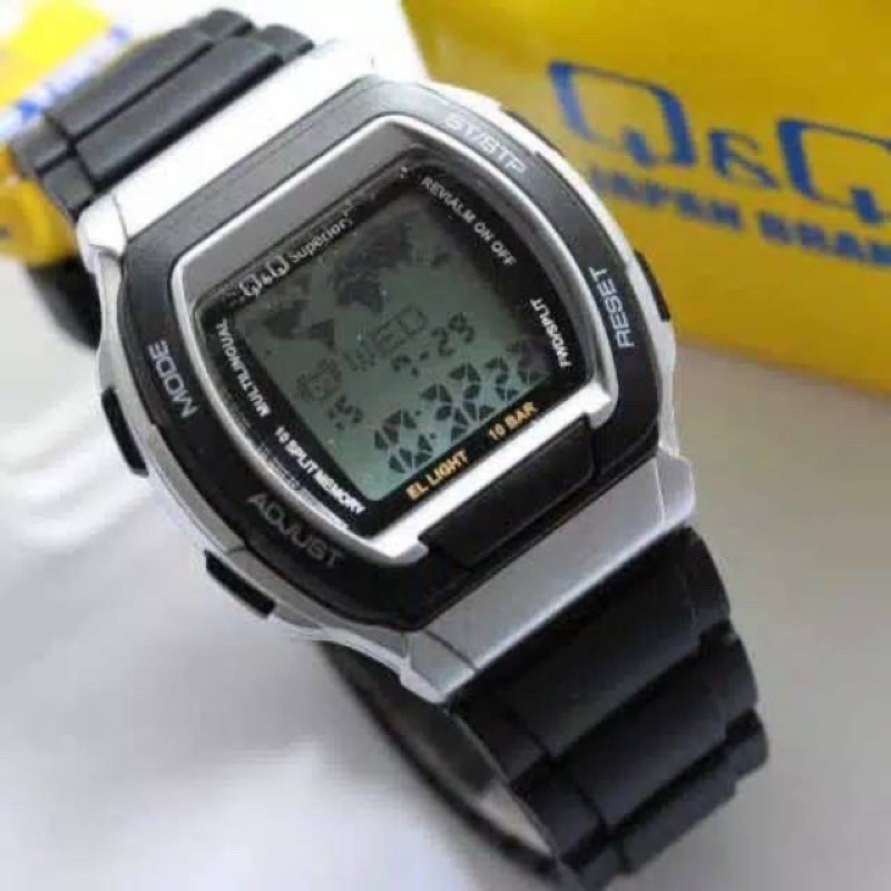 Jam Tangan Pria Digital Databank Q&amp;Q QnQ QQ MMW3 MMW3P MMW3P101Y Original Water Resistant 10 BAR