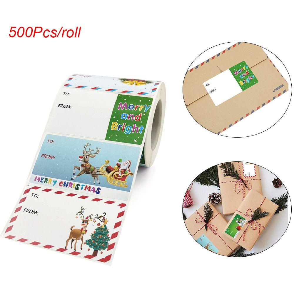 Solighter 500PCS Celebrate Christmas Gift Packaging Perekat Label Thank You Kertas Stiker