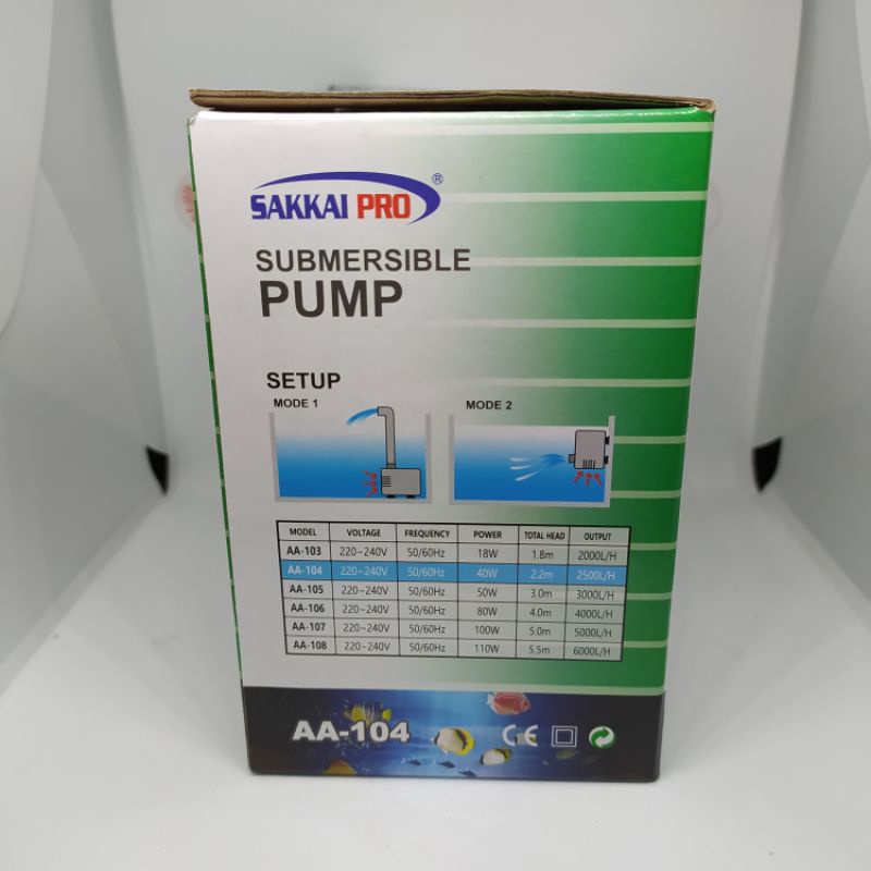 Pompa kolam hidroponik SAKKAI PRO AA 104