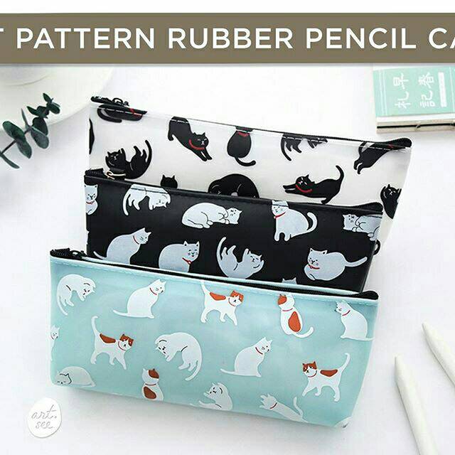 

Cat Pattern Rubber Pencil Case