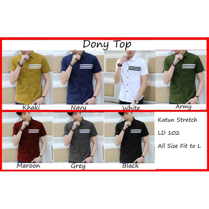 NEW DONY TOP MAN - KEMEJA PRIA - KEMEJA CASUAL FORMAL - SERAGAM KANTOR - Putih BERKUALITAS