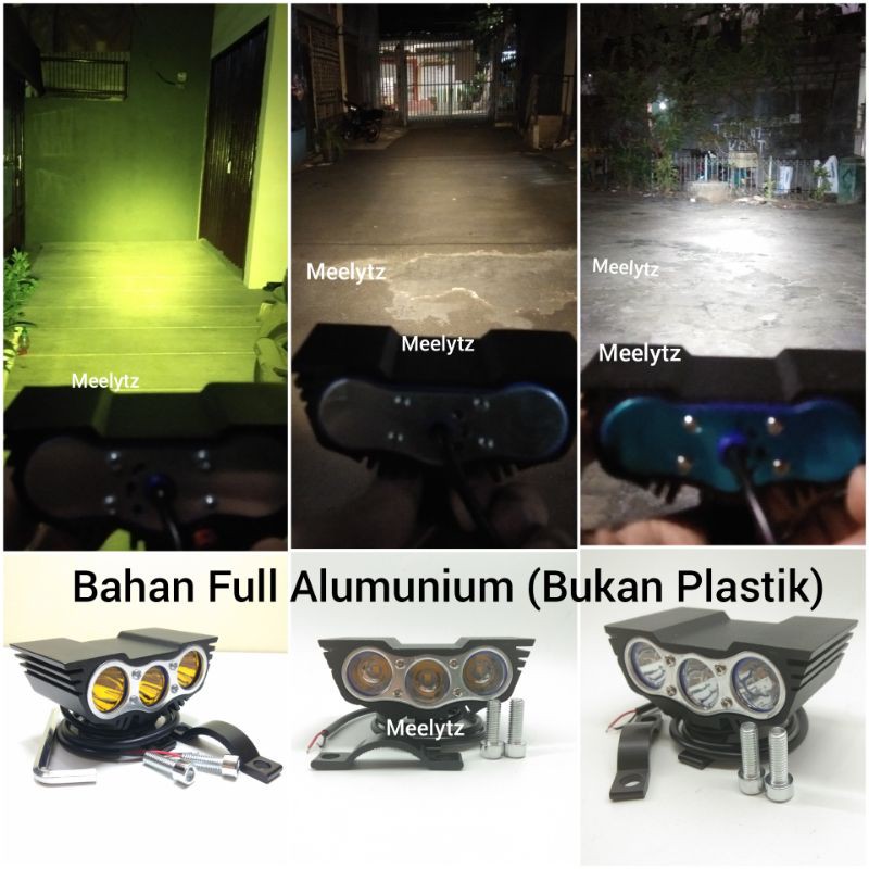 Lampu tembak sorot OWL mini 30watt cree 3 mata 12volt - 80volt