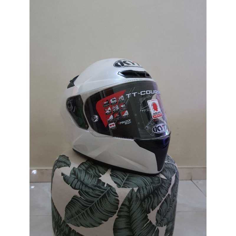 KYT TT Course Solid White/KYT TT Course Plain White/KYT TT Course Putih Polos