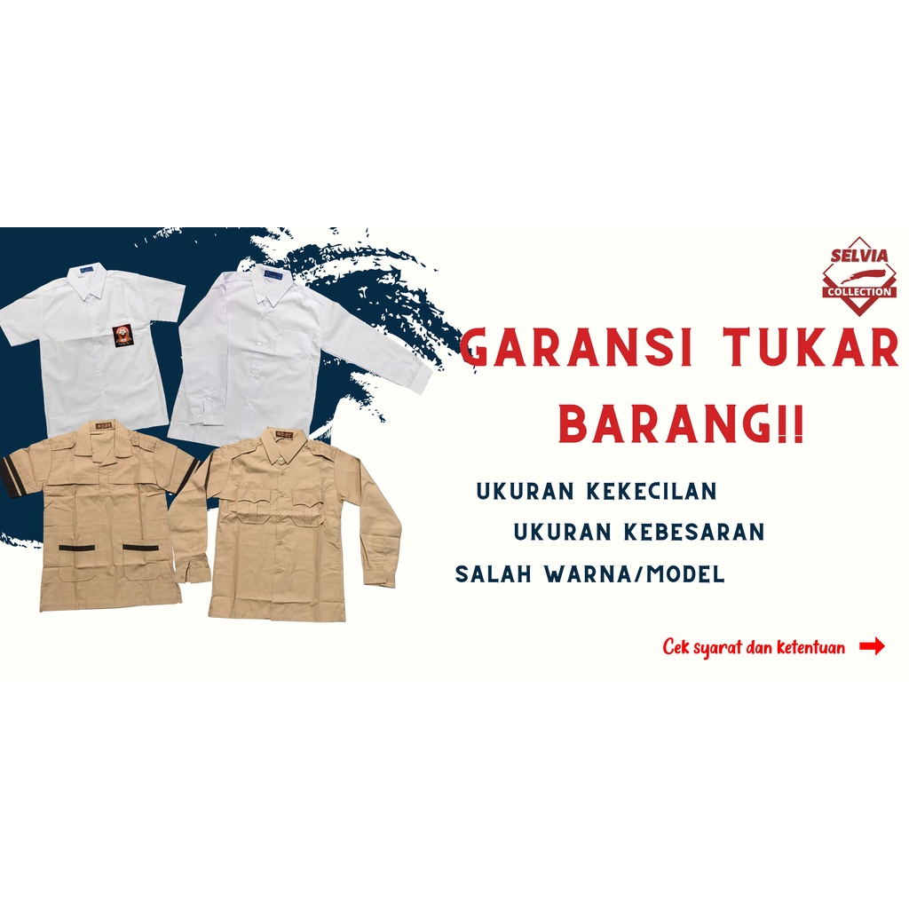 BAJU KEMEJA PUTIH PANJANG POLOS MEREK SERAGAM