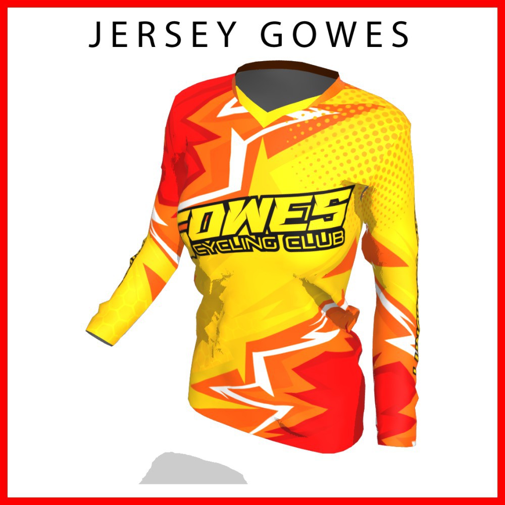 Baju Kaos Jersey Sepeda Gowes Wanita Cewek Perempuan Lengan Panjang Printing-169 Jersey Sepeda Wanit