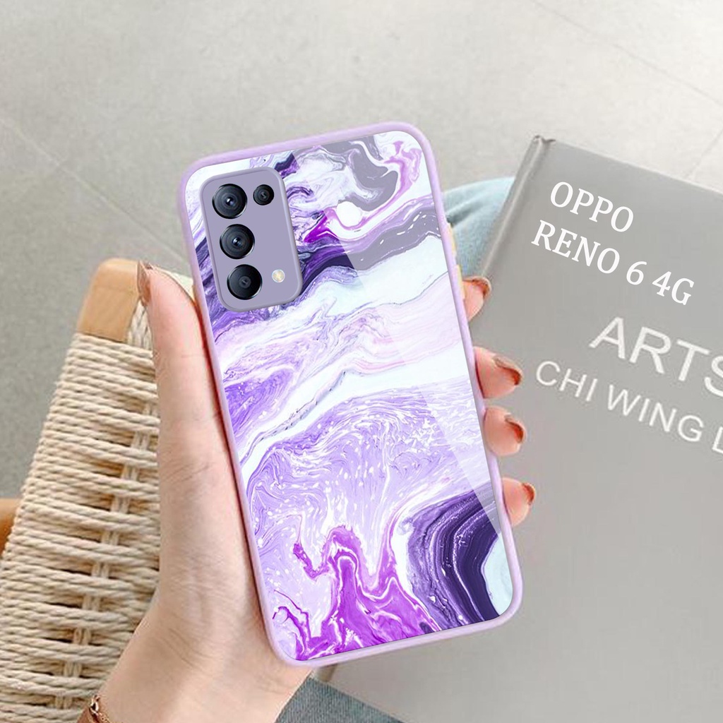 [G06] Softcase Kaca Lilac OPPO RENO 6 4G ( Case Hp OPPO RENO 6 4G ) Casing Hp OPPO RENO 6 4G