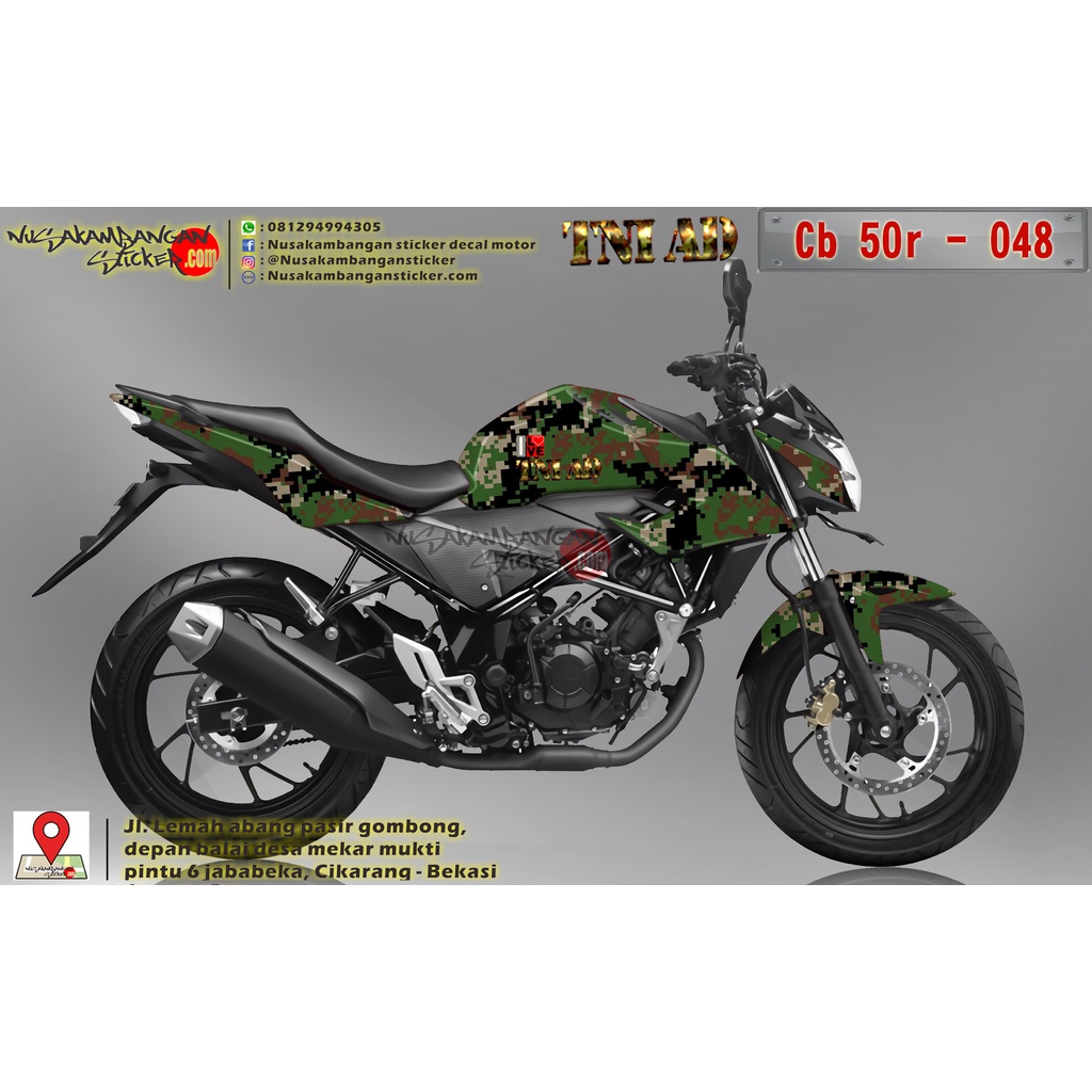 Stiker CB 150R Army Hijau
