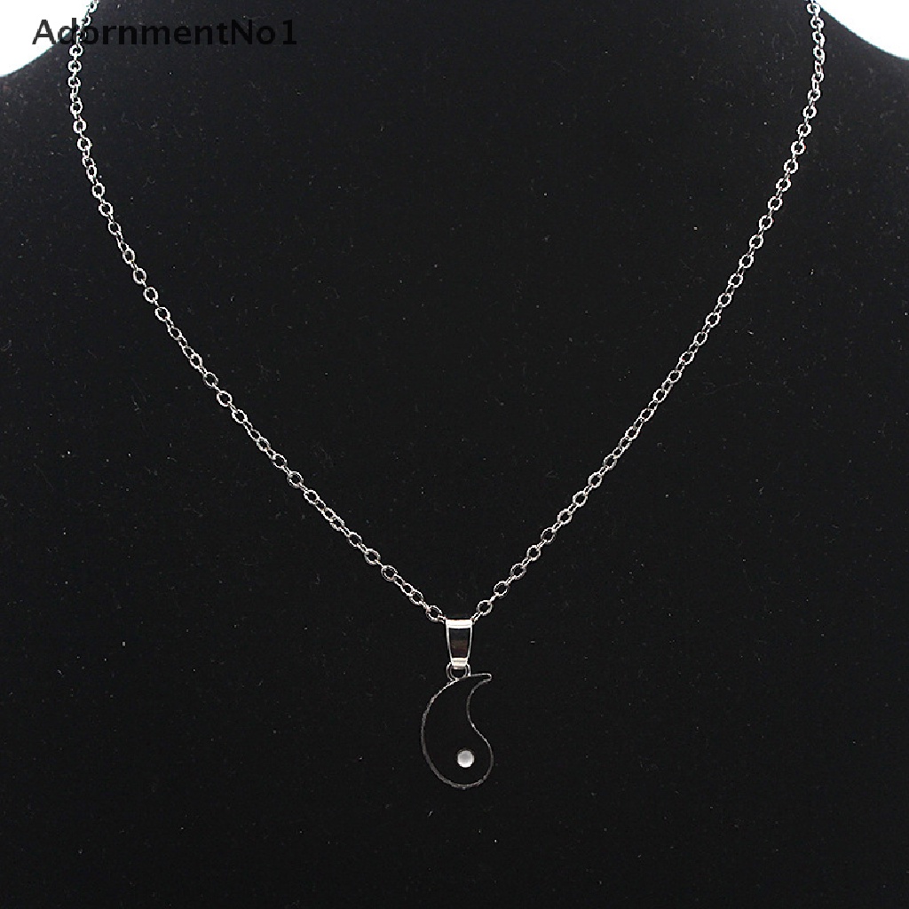 (AdornmentNo1) Kalung Rantai Dengan Liontin Yin Yang Untuk Pasangan / Pria / Wanita