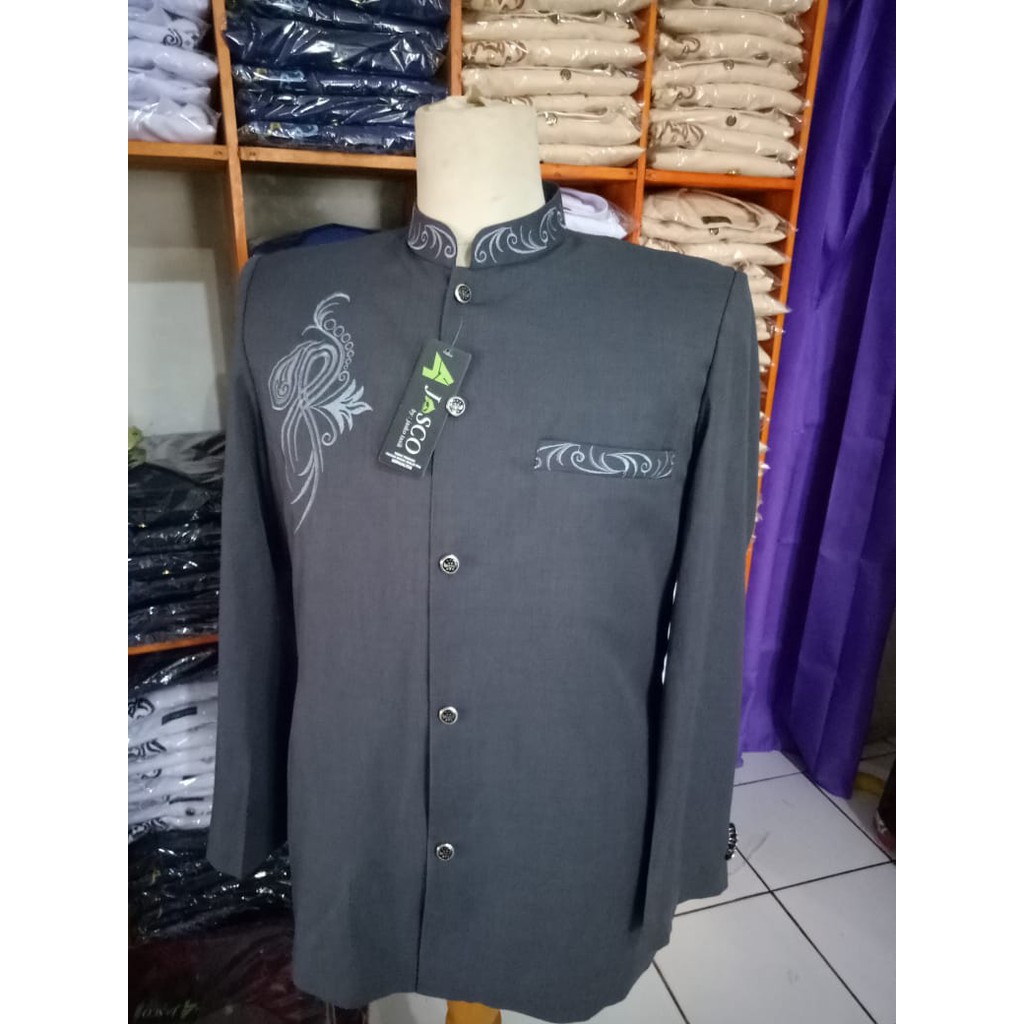 Terbaru Jasko Motif  JT019 Abu  Jas Koko Bordir JT 019 