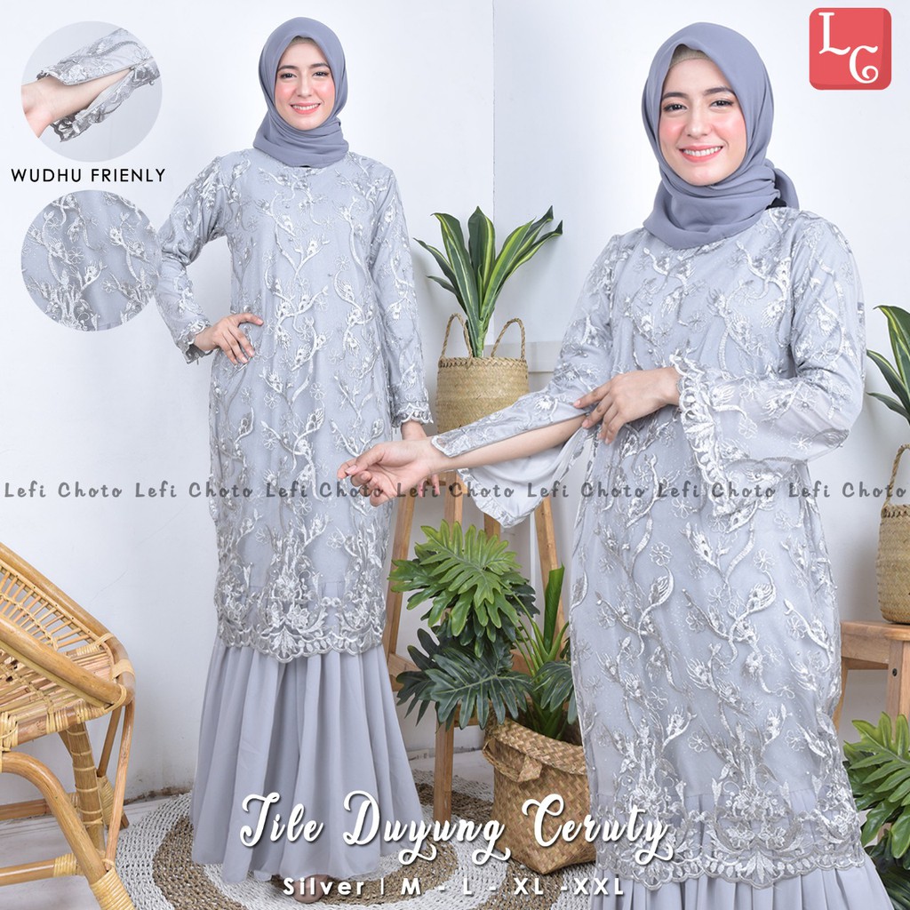 Setelan Gamis Tulle Duyung Ceruty