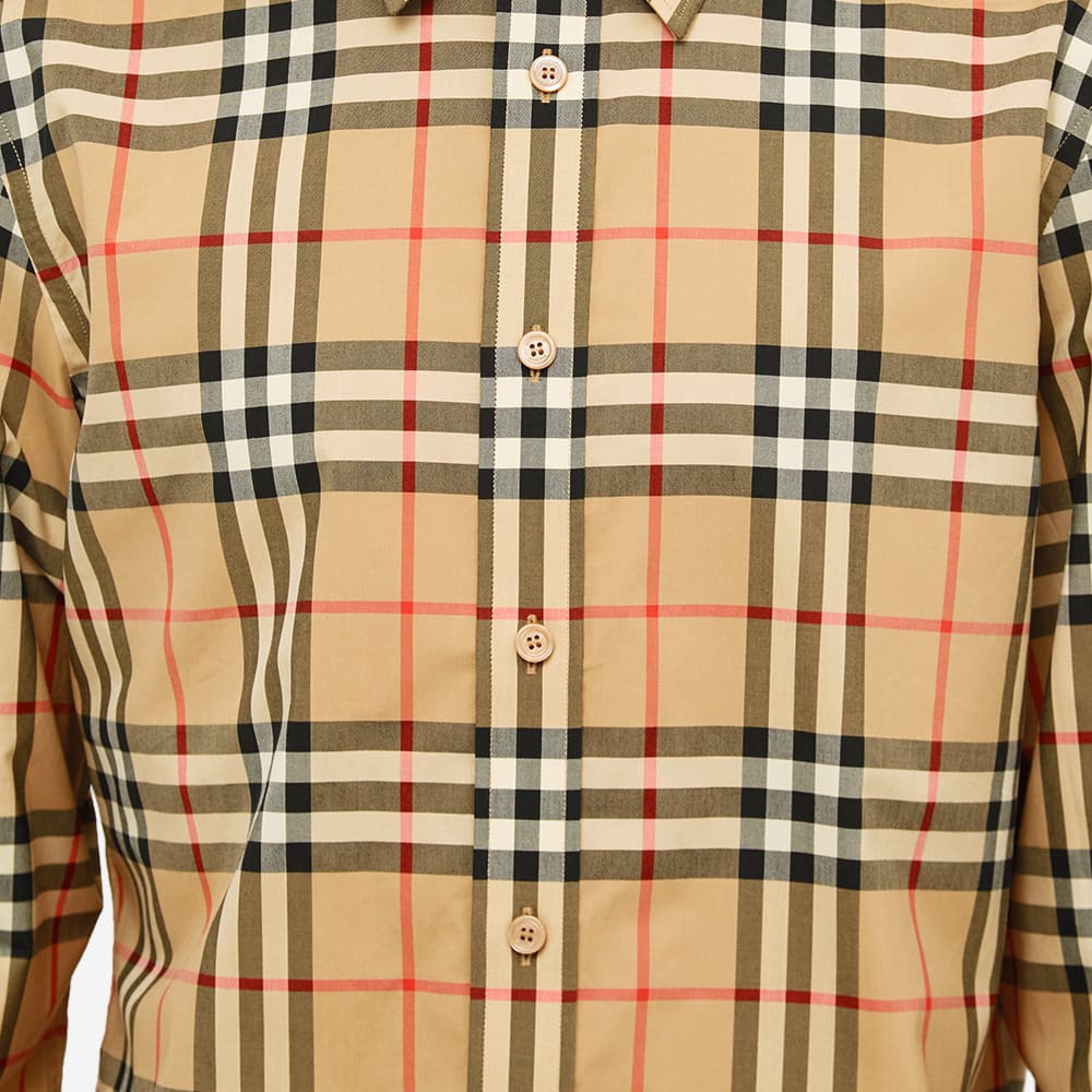 Burberry Men Caxton Long Sleeved Shirt Archive Beige 100% Original