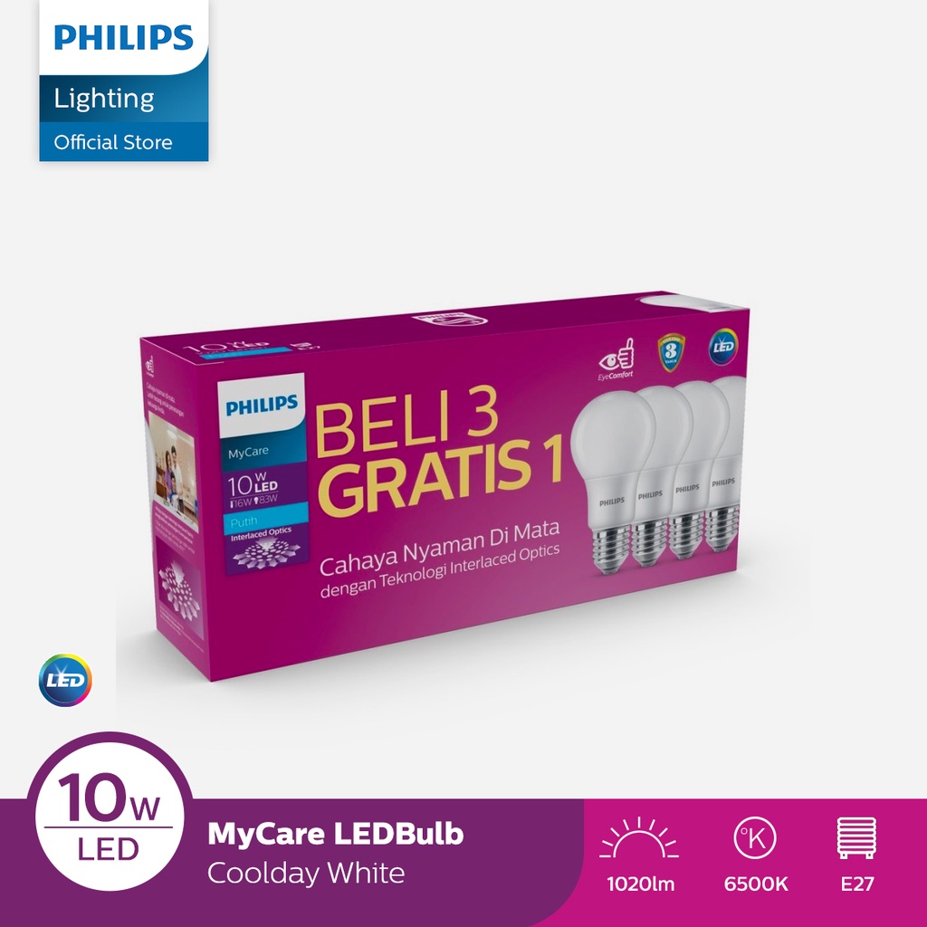 Philips MultiPack MyCare LedBulb 10W 6500K Putih