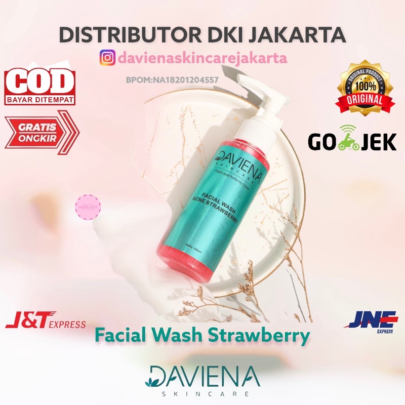 FACIAL WASH STRAWBERRY ACNE SERIES DAVIENA SKINCARE