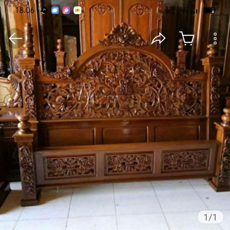 dipan mawar jati ukir KDI jepara