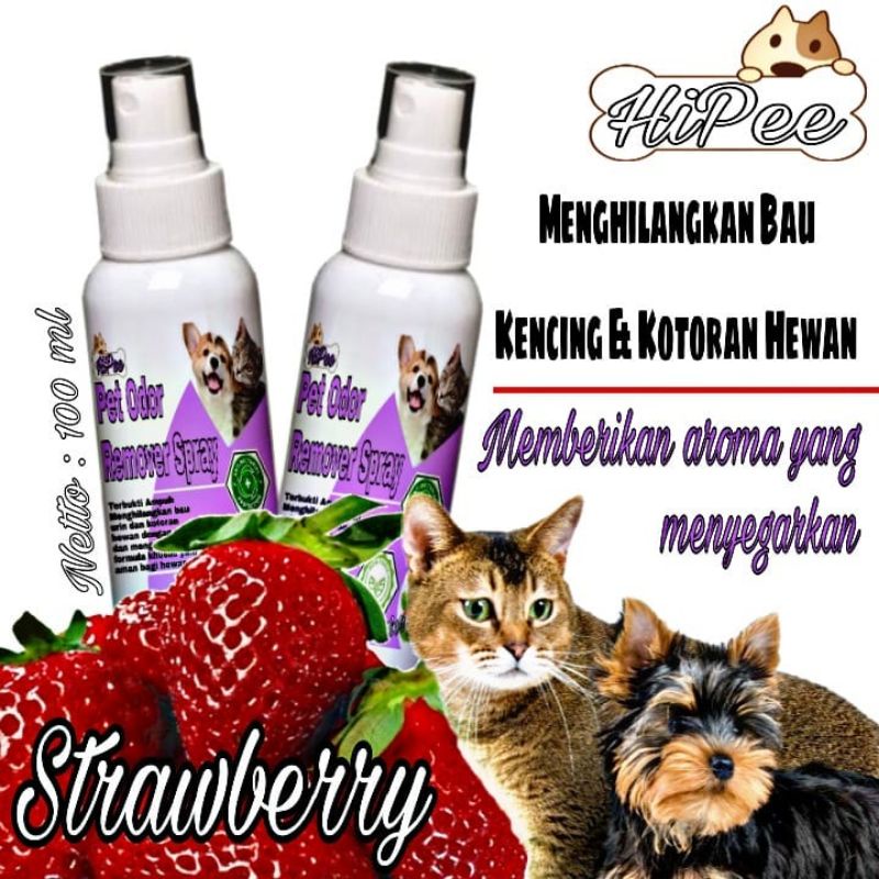 Penghilang Bau Kotoran Kucing Anjing 100 ML / Penghilang Bau kandang kucing anjing hamster / pengharum kandang kucing anjing hamster hewan / Pewangi pasir kucing / Desinfektan Kandang Hewan / Penghilang bau Pesing Kencing Kucing Anjing / Anti Bakteria