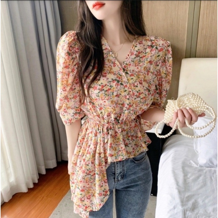Blouse grizele premium - Blouse Bunga - Baju wanita motif bunga