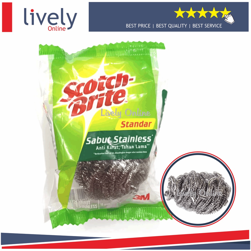 3M Scotch Brite Sabut Stainless Kawat Cuci Piring