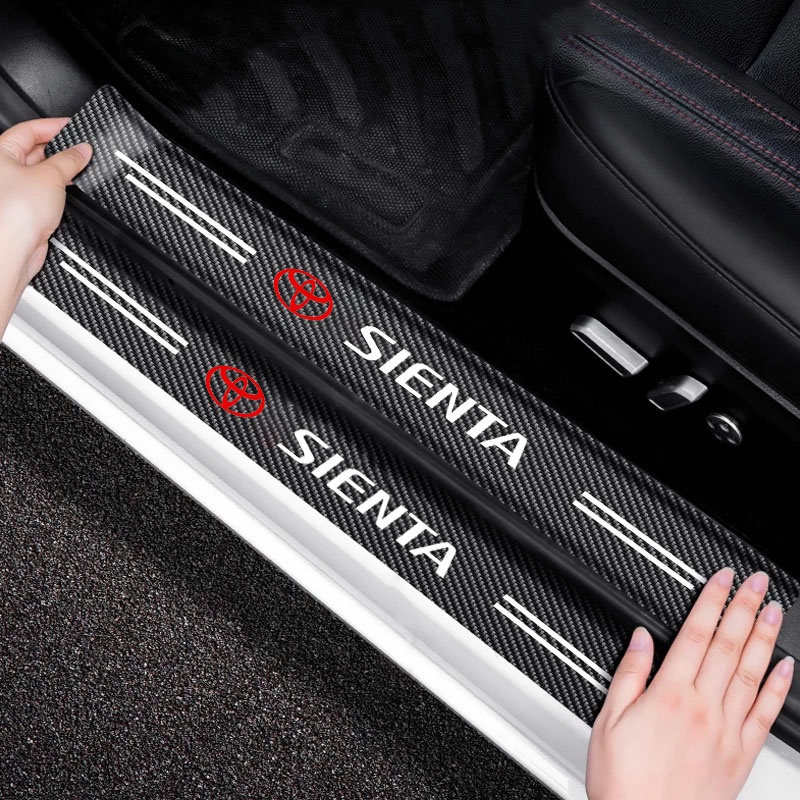 Stiker Pelindung Pintu Mobil Toyota SIENTA Bahan carbon fiber anti Gores Tahan Air