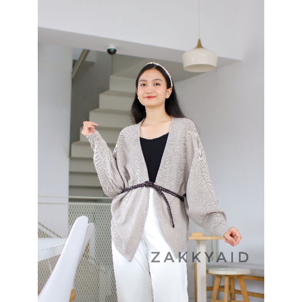 OVERA Cardigan | CARDIGAN KNIT OVERSIZE BATWING-Silver