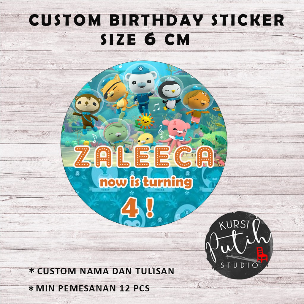 

custom birthday sticker tema octonauts