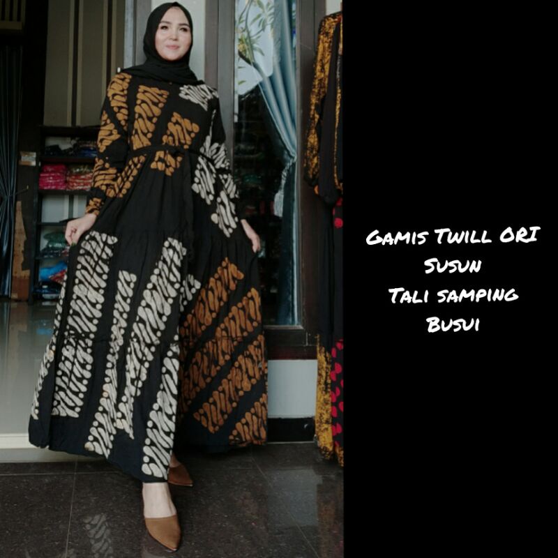 gamis twill susun batik cap malaman