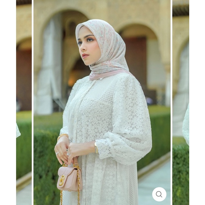 Buttonscarves Granada Series Voal Square - WHITE PINK